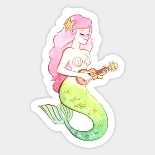 ukulele mermaid Sticker